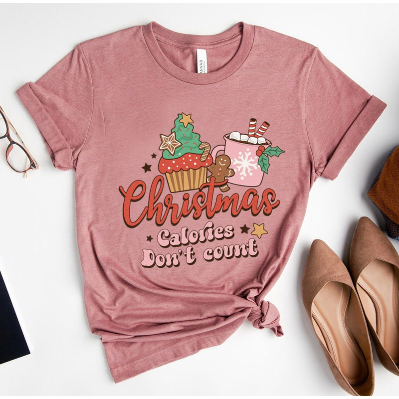 Christmas Calories Don't Count Shirt, Retro Christmas, Womens Christmas Top, Festive Tee Shirt, Festive Top, Womens Christmas T-Shirt - 4.jpg