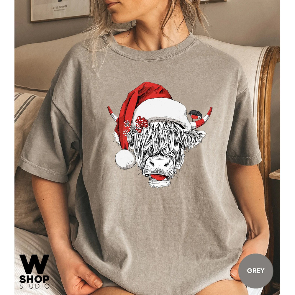 Christmas Shirt, Highland Cow Shirt, Christmas Cow Tee, Heifer Farm Shirt, Ranch Holiday Shirt, Christmas Cow Shirt, Christmas Gift, Cowgirl - 2.jpg