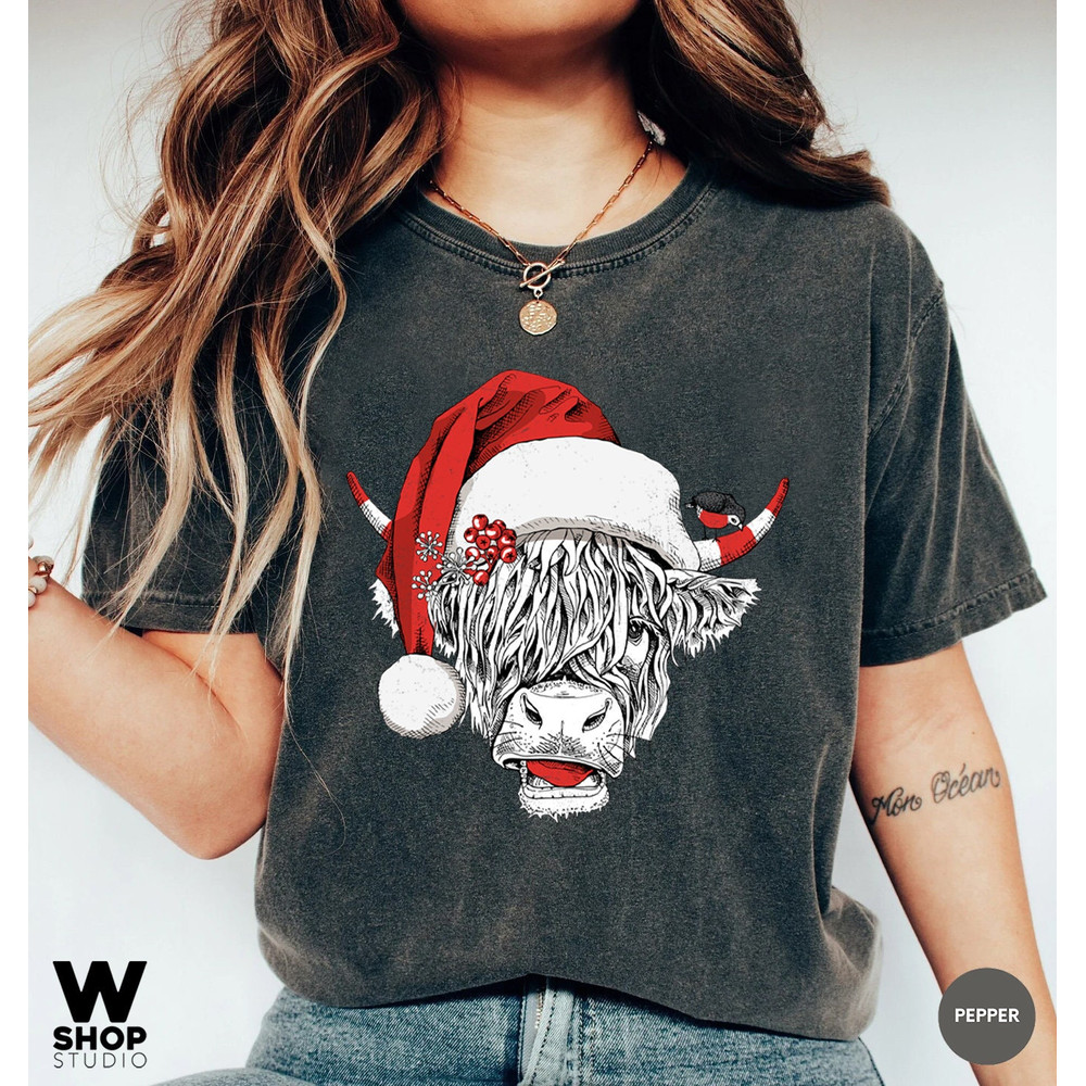 Christmas Shirt, Highland Cow Shirt, Christmas Cow Tee, Heifer Farm Shirt, Ranch Holiday Shirt, Christmas Cow Shirt, Christmas Gift, Cowgirl - 4.jpg