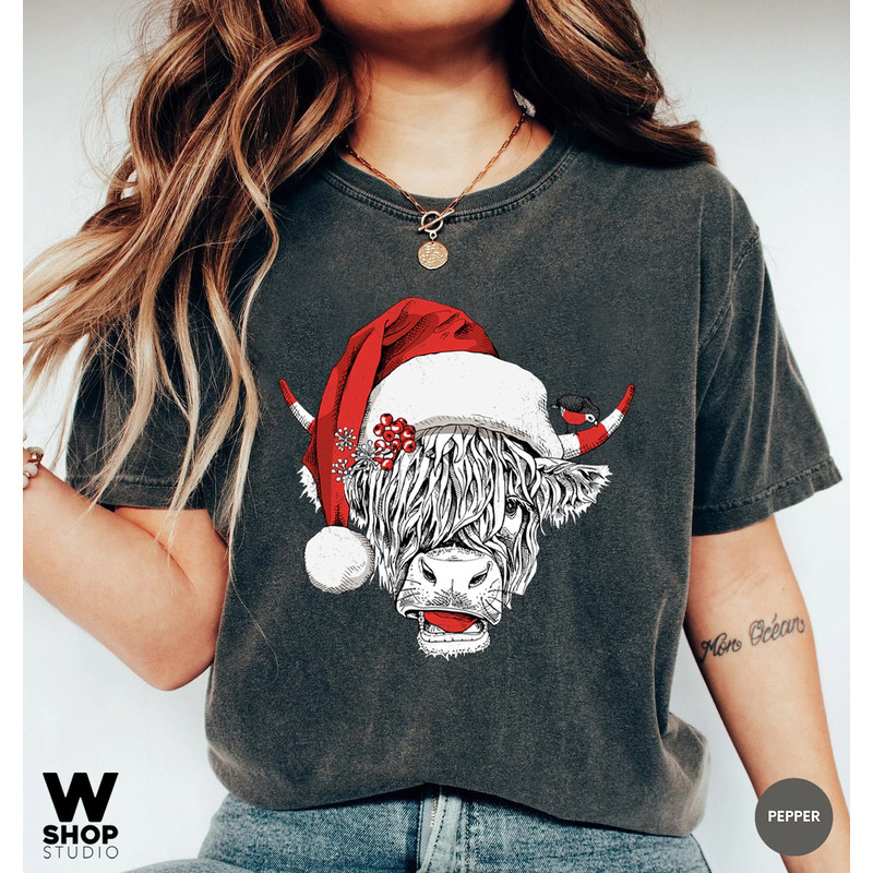 Christmas Shirt, Highland Cow Shirt, Christmas Cow Tee, Heifer Farm Shirt, Ranch Holiday Shirt, Christmas Cow Shirt, Christmas Gift, Cowgirl - 4.jpg