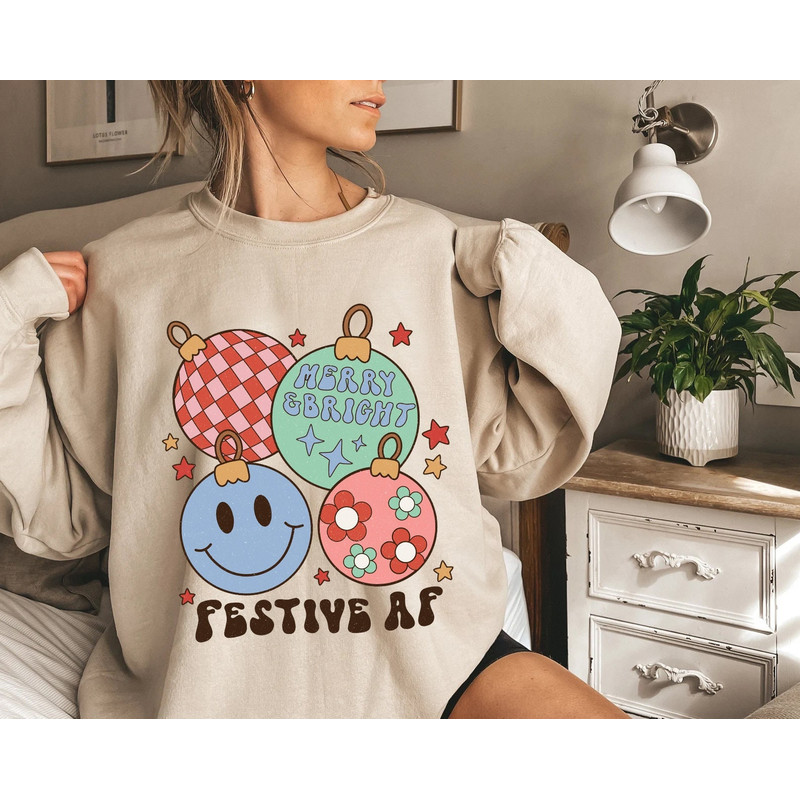 Christmas Sweatshirt, Festive AF Sweatshirt, Funny Christmas Sweater, Christmas Shirt, Holiday Cheer Sweatshirt, Happy Holidays - 2.jpg