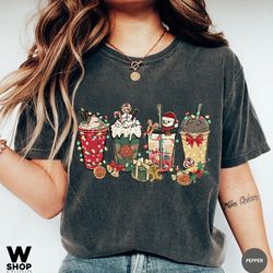 Comfort Colors Christmas coffee t-shirt, cute chritmas tee, Christmas t-shirt, holiday apparel, Christmas tshirt, Retro