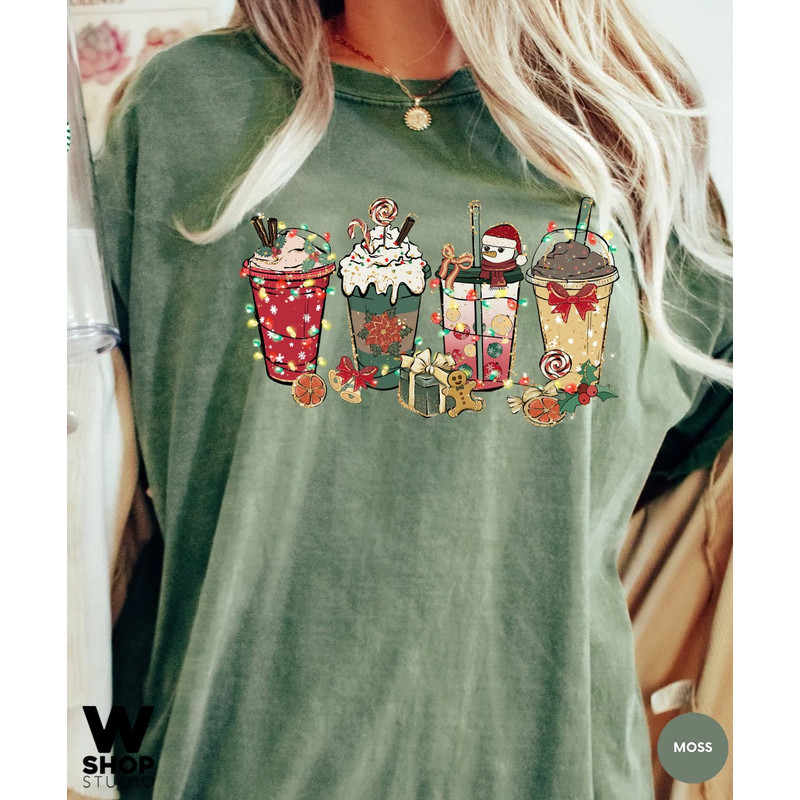 Comfort Colors Christmas coffee t-shirt, cute chritmas tee, Christmas t-shirt, holiday apparel, Christmas tshirt, Retro christmas - 2.jpg