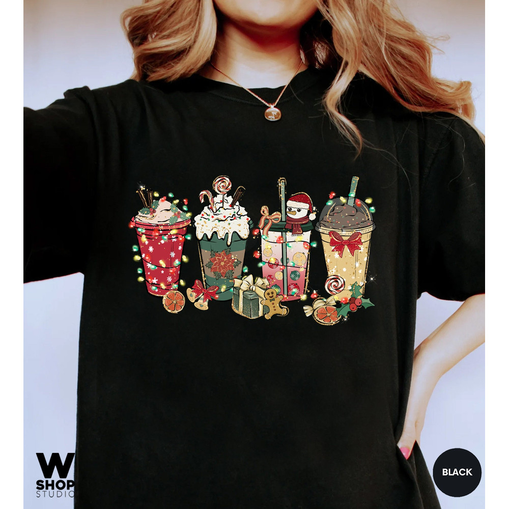 Comfort Colors Christmas coffee t-shirt, cute chritmas tee, Christmas t-shirt, holiday apparel, Christmas tshirt, Retro christmas - 4.jpg