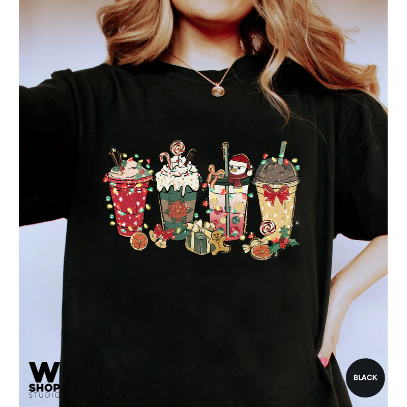 Comfort Colors Christmas coffee t-shirt, cute chritmas tee, Christmas t-shirt, holiday apparel, Christmas tshirt, Retro christmas - 4.jpg