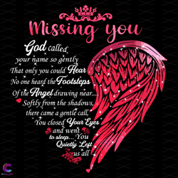 missing you angel heart svg, trending svg, letters svg, wing