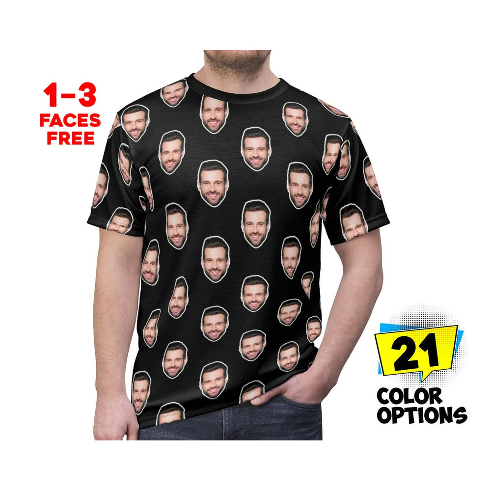 Crazy Face Unisex T-shirt, Personalized Face Shirt, Best Friend Birthday Gift, Girlfriend Gift, Boyfriend Gift, Custom Gift Faces On Shirt - 1.jpg