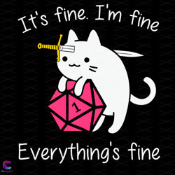 im fine everything fine svg, trending svg, cat svg, white ca