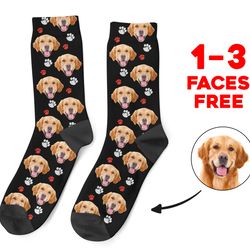 Custom Puppy Socks, Personalized Pet Photo Socks, Put Your Cute Dog Face On Sublimation Socks, Dog Lover Gift, Dog Face