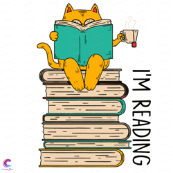 cat reading book svg, trending svg, cat svg, reading svg, cu