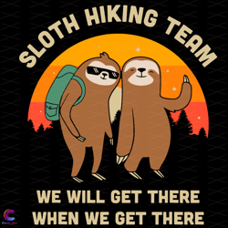 sloth hiking team svg, trending svg, sloth svg, sloth hiking