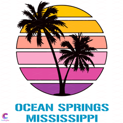 vintage ocean springs mississippi svg, trending svg, palm tr