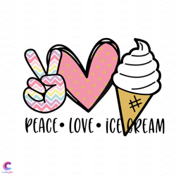 peace love ice cream svg, trending svg, summer svg, summer v