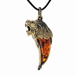 men's pendant leo zodiac necklace lion jewelry pendant for men animal necklace amber jewelry amulet  pendant gift men