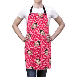 Personalized Faces Apron Custom Photo Apron Love Valentines Day Funny Crazy Face Kitchen Apron Personalized Kitchen Cust