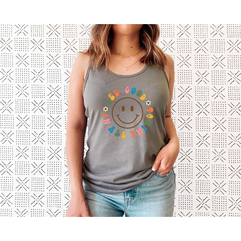 See Good In All Things Tank Top Tee, Retro Tank Shirt, Groovy Aesthetic Tank, Inspirational Tank, Positivity Tank Top, Retro Trendy Clothing - 7.jpg