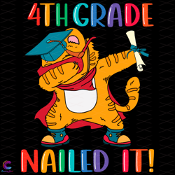 funny cute graduated student 4th grade nailed it svg, trendi
