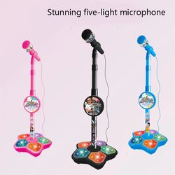 Children Karaoke Song Machine Microphone Stand & Lights Toy Brain-training Toy For Children Educational Toys