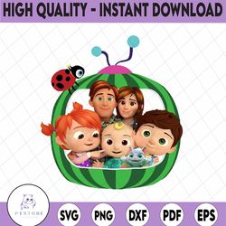 cocomelon family png, cocomelon family birthday png, cocomelon jj png, watermelon png sublimation, cocomelon dad and mom
