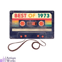 50th birthday vintage 1973 cassette png silhouette file