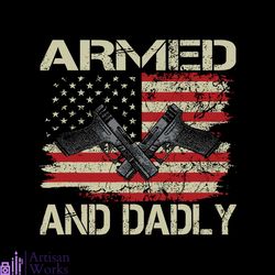 vintage american flag armed and dadly svg graphic design file
