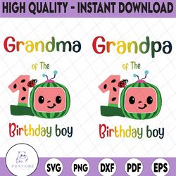 cocomelon grandma and grandpa of birthday boy svg, coco melon svg, cocomelon bundle svg, cocomelon birthday svg, waterme