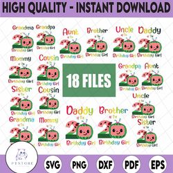 bundle 9 files cocomelon of birthday girl svg, coco melon svg, cocomelon bundle svg, cocomelon birthday svg, watermelon