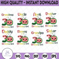 bundle 8 files cocomelon of birthday girl png, coco melon png, cocomelon bundle png, cocomelon birthday png, watermelon