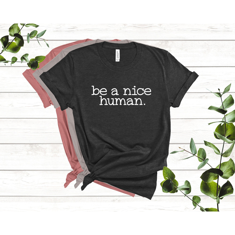 Be a Nice Human T shirt, Graphic Tee, Funny Women's Shirt, Brunch Shirts, Weekend Shirt, Boating Shirt, Workout Shirt, Comfy Tee - 1.jpg