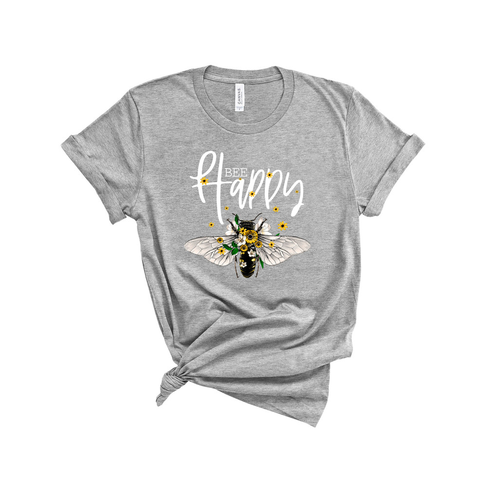 Bee Happy  Be Happy Shirt  Mom LIfe  Mom Tee  Graphic Tee  Southern Sayings  Happiness Matters  Be Nice  Honey Bee Shirt - 2.jpg