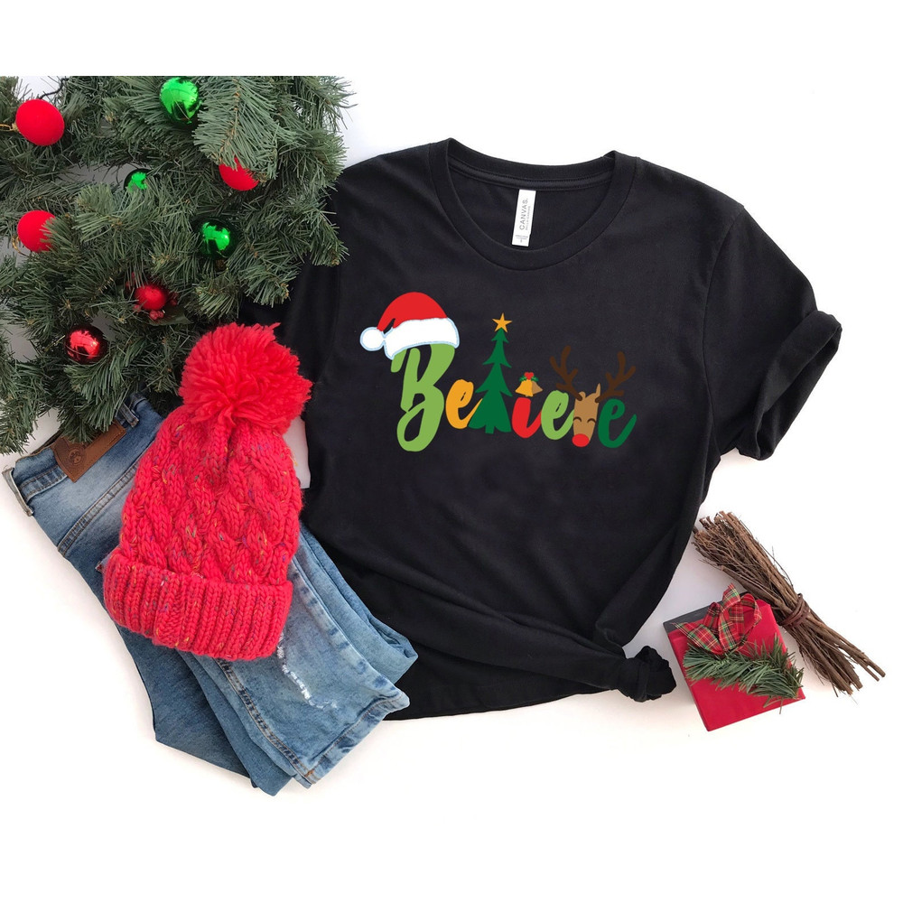 Believe Christmas Shirt, Christmas T-shirt, Christmas Family Shirt,Believe Shirt,Christmas Gift, Holiday GiftChristmas Shirt,Matching Shirt - 2.jpg