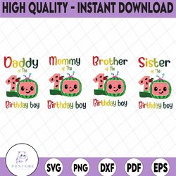 bundle 4 files cocomelon of birthday boy svg, coco melon svg, cocomelon bundle svg, cocomelon birthday svg, watermelon b