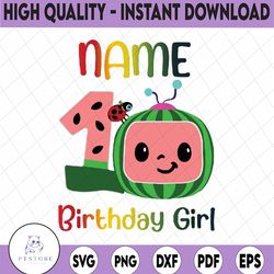 cocomelon personalized name birthday girl png svg, cocomelon brithday svg png, cocomelon,cocomelon family birthday png,