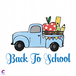 back to school truck svg, back to school svg, truck svg, apple svg, pe