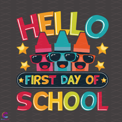 hello first day of school svg, back to school svg, first day svg, hell