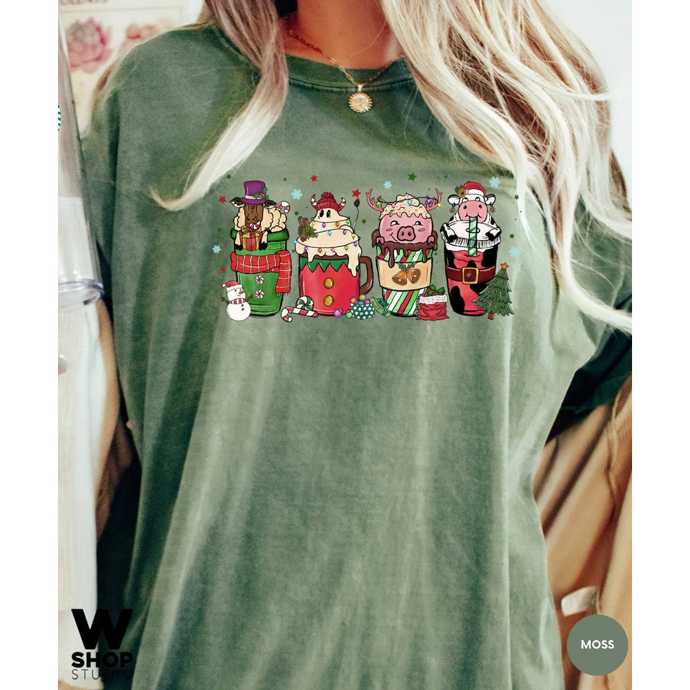 Christmas Coffee Shirt, Peppermint Iced Latte Snowmen Sweets Snow Warm Cozy Winter Women Shirt, Christmas Latte Shirt - 1.jpg