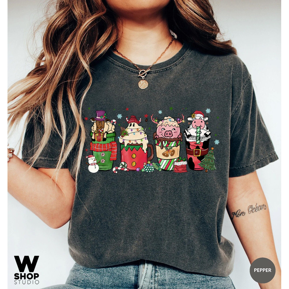Christmas Coffee Shirt, Peppermint Iced Latte Snowmen Sweets Snow Warm Cozy Winter Women Shirt, Christmas Latte Shirt - 2.jpg