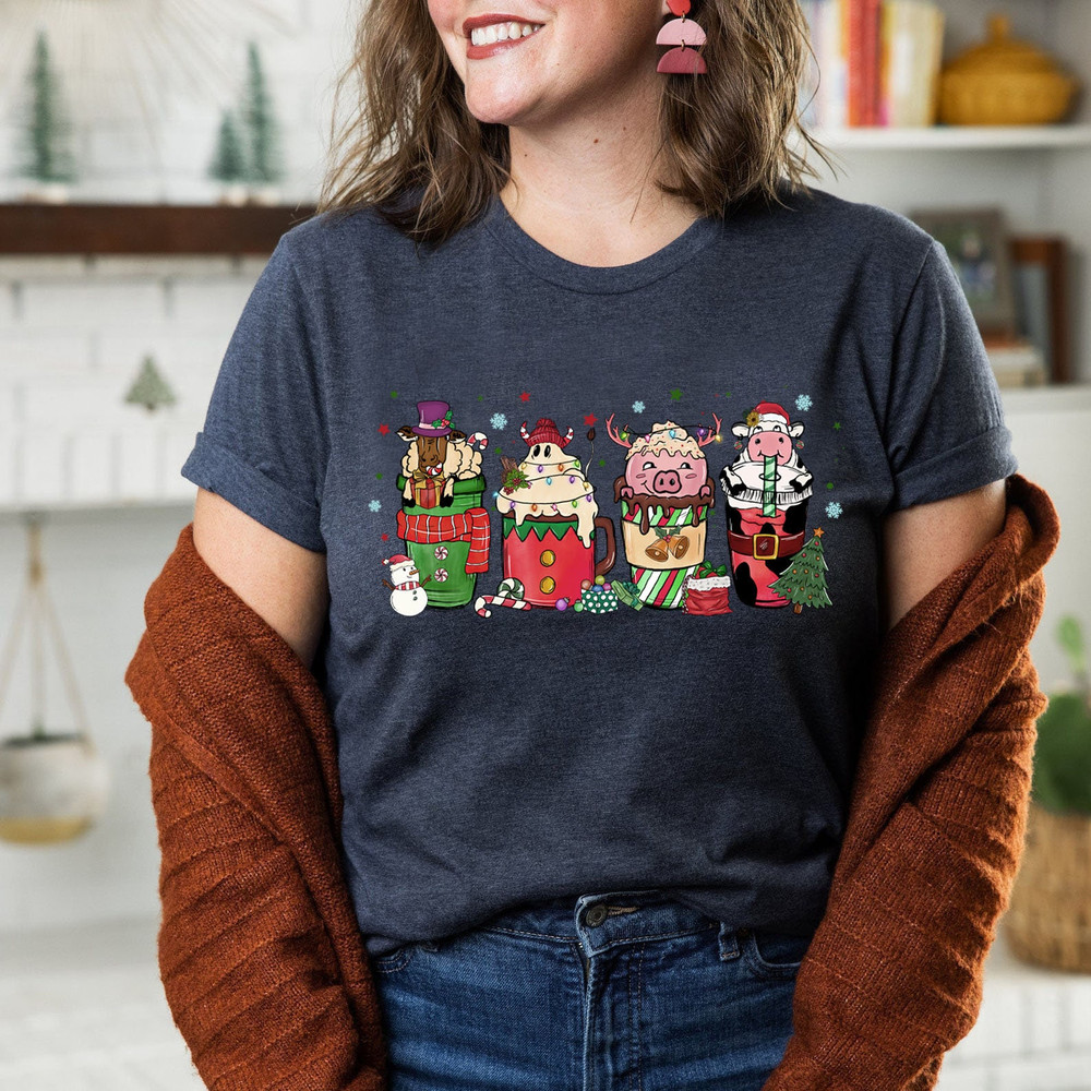 Christmas Coffee Shirt, Peppermint Iced Latte Snowmen Sweets Snow Warm Cozy Winter Women Shirt, Christmas Latte Shirt - 5.jpg
