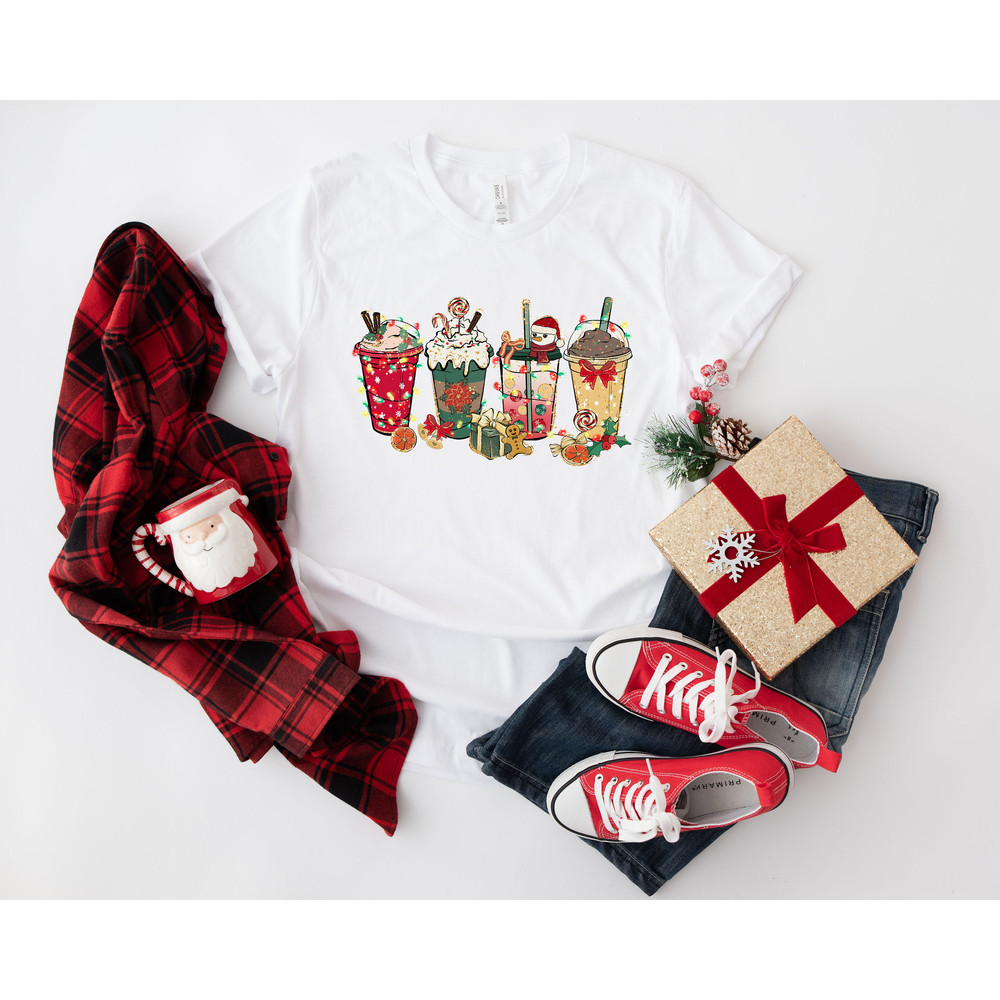 Christmas Coffee Shirt, Peppermint Iced Latte Snowmen Sweets Snow Warm Cozy Winter Women Shirt, Christmas Latte Shirt - 5.jpg