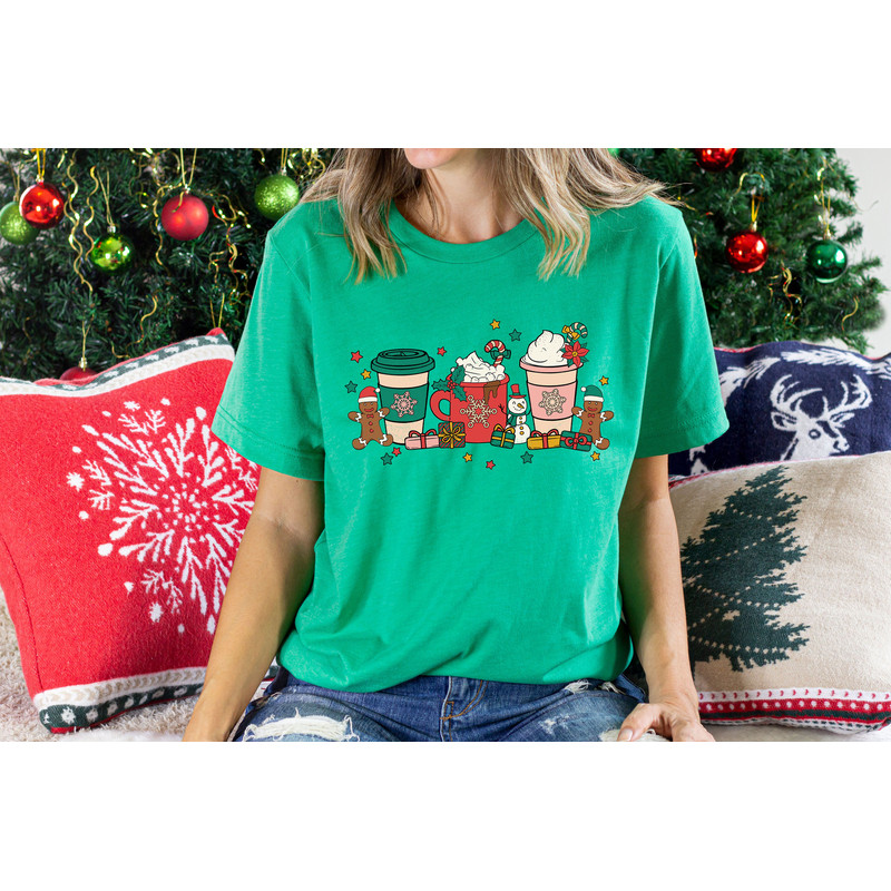Christmas Coffee T shirt, Christmas Shirt, Christmas Shirt, Coffee Lover Gift Worker Winter Christmas Snowman Latte Coffee Lover - 3.jpg
