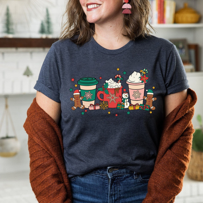 Christmas Coffee T shirt, Christmas Shirt, Christmas Shirt, Coffee Lover Gift Worker Winter Christmas Snowman Latte Coffee Lover - 5.jpg
