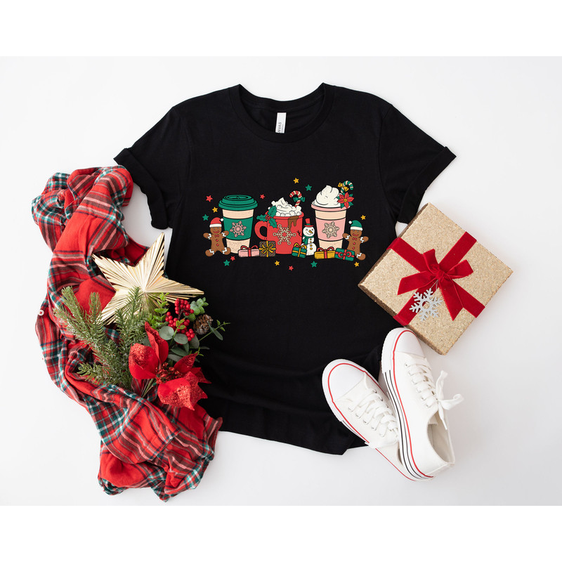 Christmas Coffee T shirt, Christmas Shirt, Christmas Shirt, Coffee Lover Gift Worker Winter Christmas Snowman Latte Coffee Lover - 7.jpg