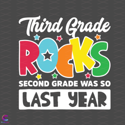 third grade rocks svg, back to school svg, second grade svg, last year