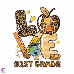 leopard love 1st grade svg, back to school svg, love teaching svg, leo