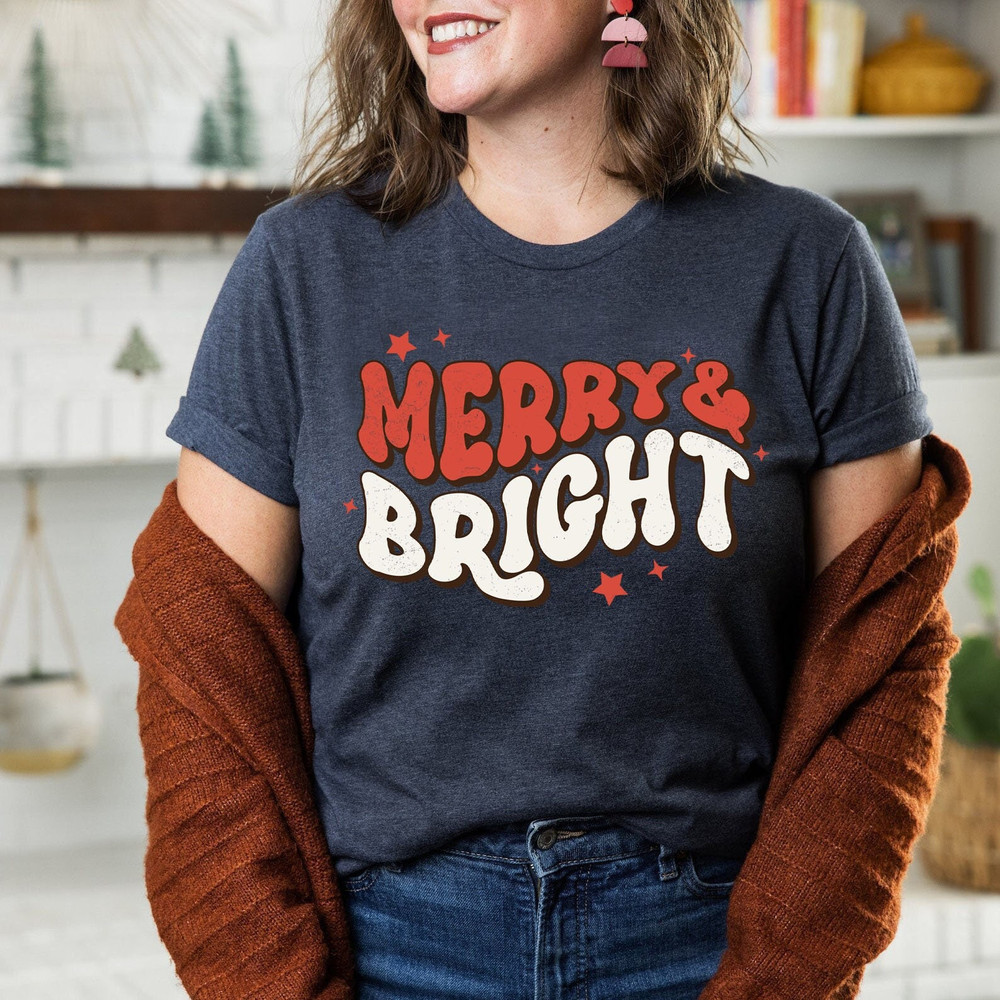 Christmas Shirts, Merry and Bright Shirt, Christmas T shirt, Christmas shirt, Holiday Shirt, Christmas Shirt, Merry and Bright Tee - 1.jpg