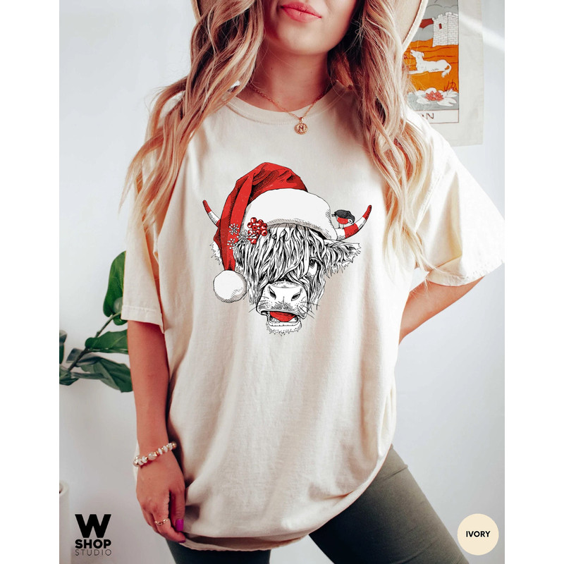 Christmas Shirt, Highland Cow Shirt, Christmas Cow Tee, Heifer Farm Shirt, Ranch Holiday Shirt, Christmas Cow Shirt, Christmas Gift, Cowgirl - 3.jpg