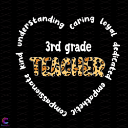 3rd grade leopard teacher svg, back to school svg, 3rd grade svg, teac