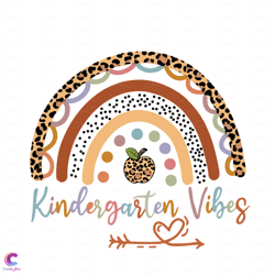kindergarten vibes svg, back to school svg, kindergarten svg, rainbow