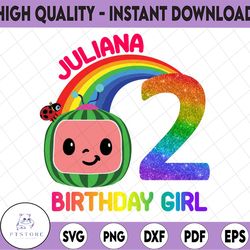 cocomelon personalized name and ages birthday girl png, coco melon png, cocomelon png, cocomelon birthday png, watermelo