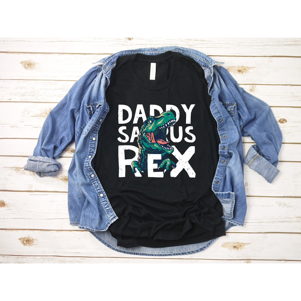 Daddysaurus Shirt, Daddy Saurus Tee Shirt, Dad Birthday Gift, Dinosaur Dad Shirt, Dinosaur Shirt Men, Gift for Dad, Family T-Shirts - 1.jpg
